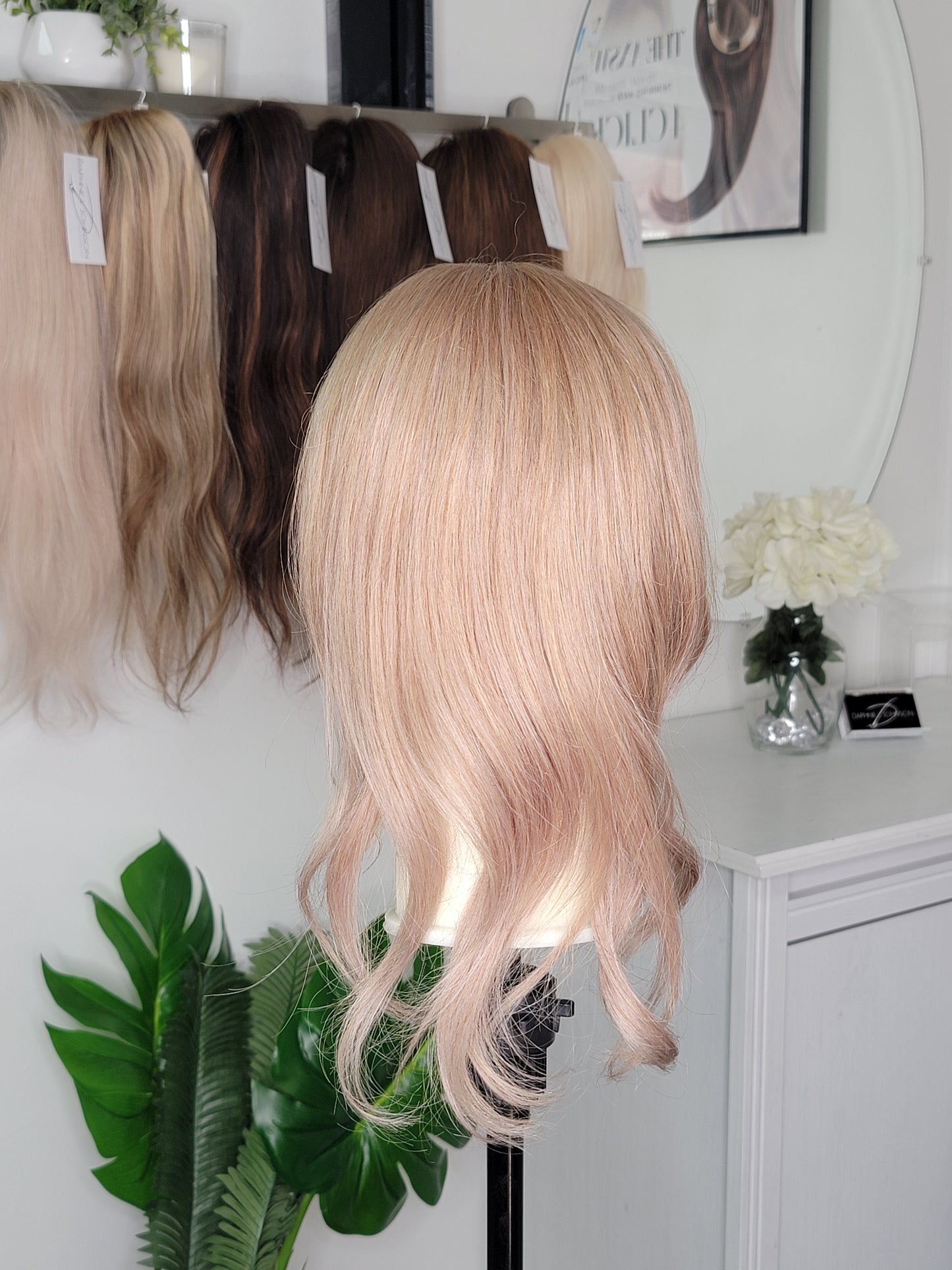 Premium 100% REMY 16 in Human Hair Topper 4 x6 Mono Lace Top  Multi level blondes