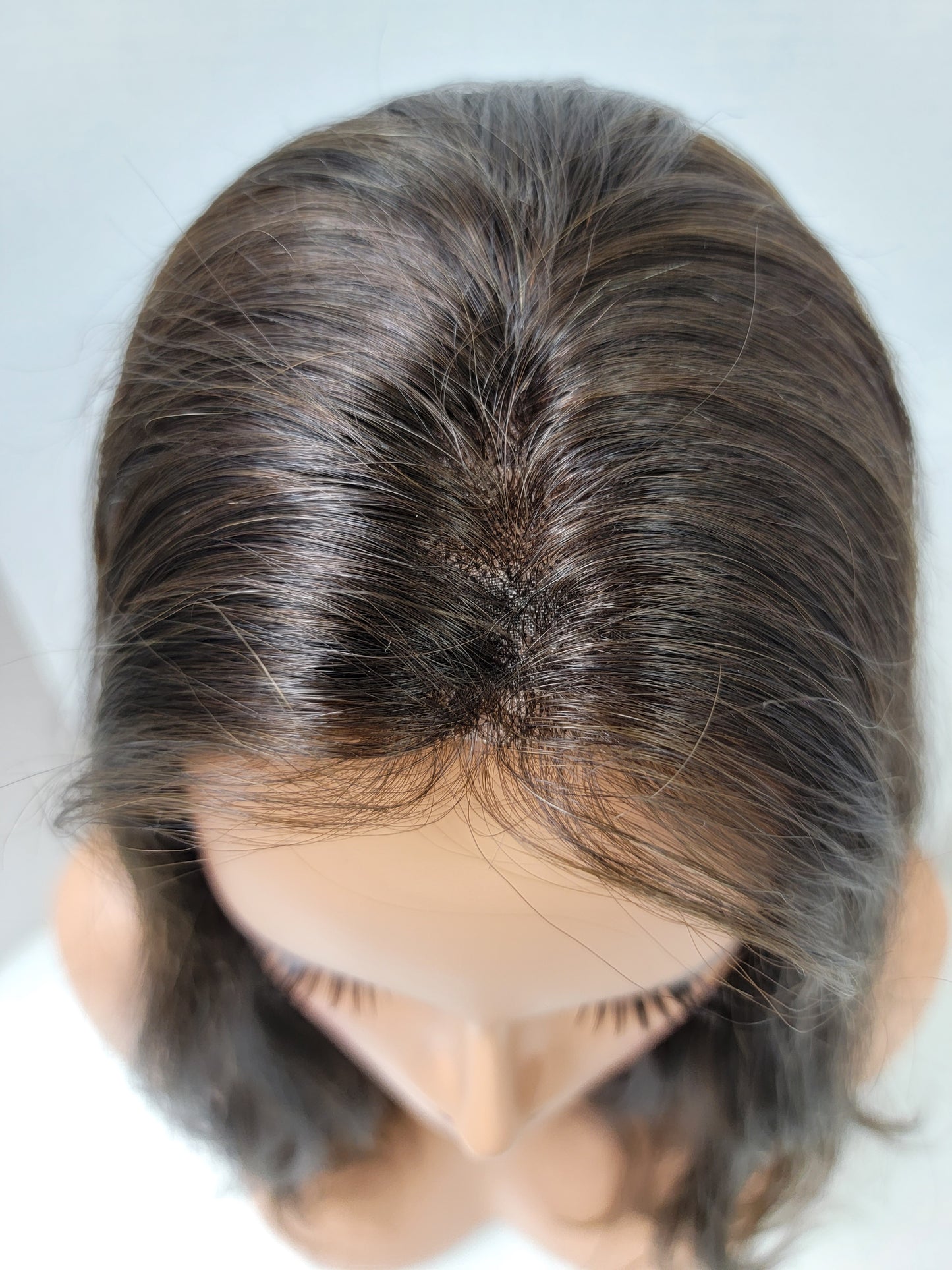 Premium 100% REMY 18 in Human Hair Topper 5x6 Mono Lace Top #4 Dark Brown