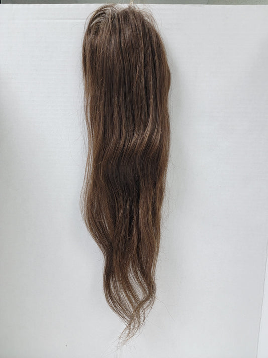 Premium 100% REMY 16 in Human Hair Topper 3 x 5 Mono Lace Top #3 Medium Dark Brown