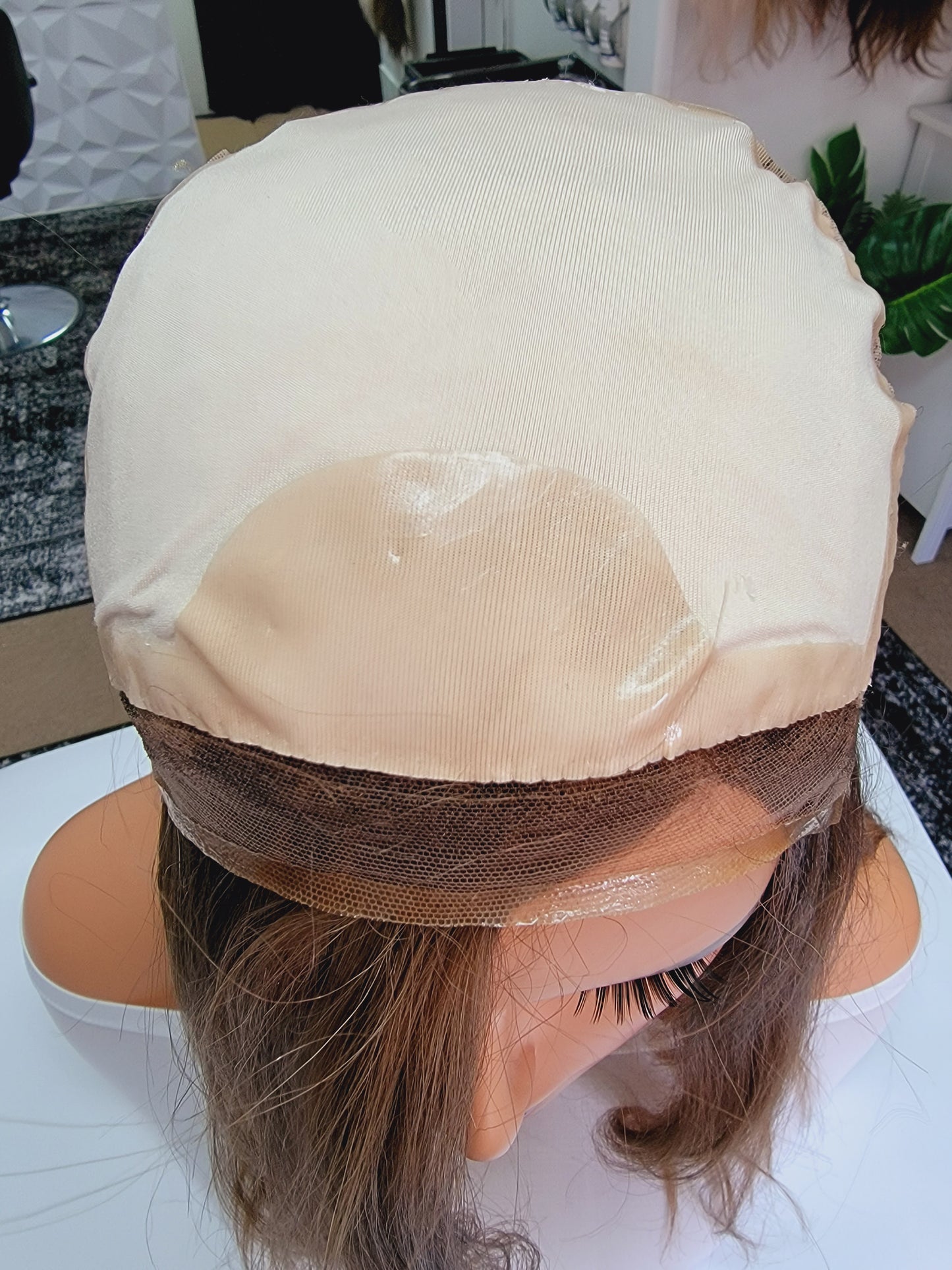 Premium Quality Medical Wig Unit. Light Brown with Carmel Highlights